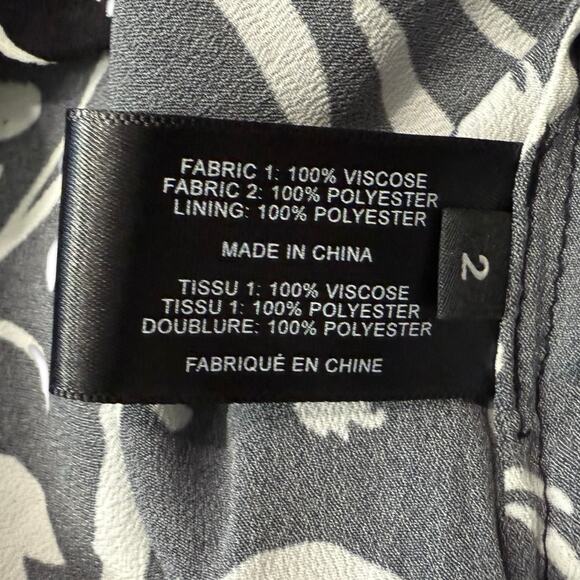 Proenza Schouler Black White Floral Button Long Sleeve Shirt Dress sz 2 NEW Tags - Picture 6 of 16